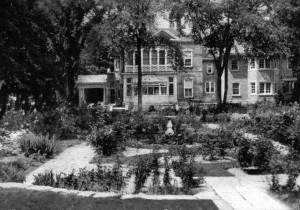 The garden of the Stewart home, built by T. A. Code in 1906.